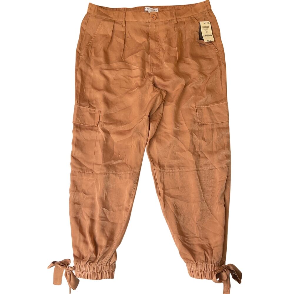 And Now This Women Cute Utility Joggers Pants size 12 US Peach Orange Relax NWT